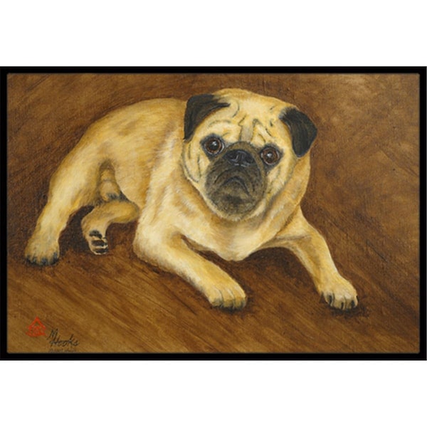 Carolines Treasures Fawn Pug Roscoe Indoor & Outdoor Mat, 24 x 36 in. CA77729 - main